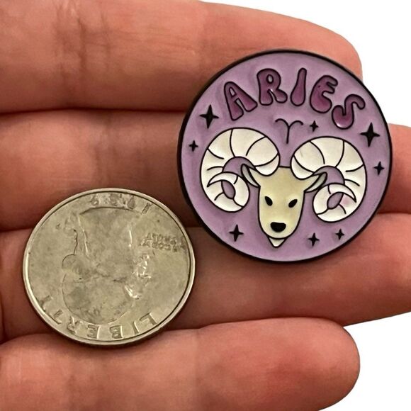 Aries Horoscope Astrology Enamel Pin - Picture 1 of 6